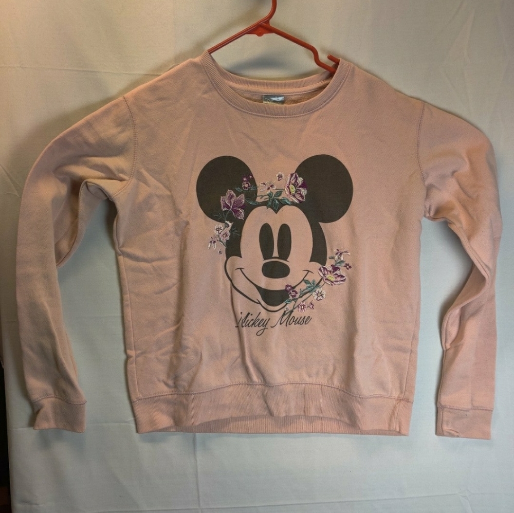 Disney Mickey Mouse Women's Cotton On Sweater Long Sleeve Pink Floral Size L